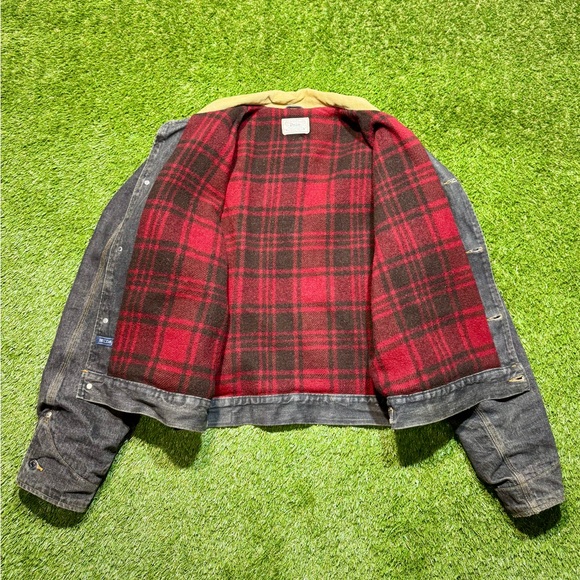Vintage 70s-80s Polo Ralph Lauren Dungarees Blanket Lined Button Up Denim Jacket - Picture 6 of 11